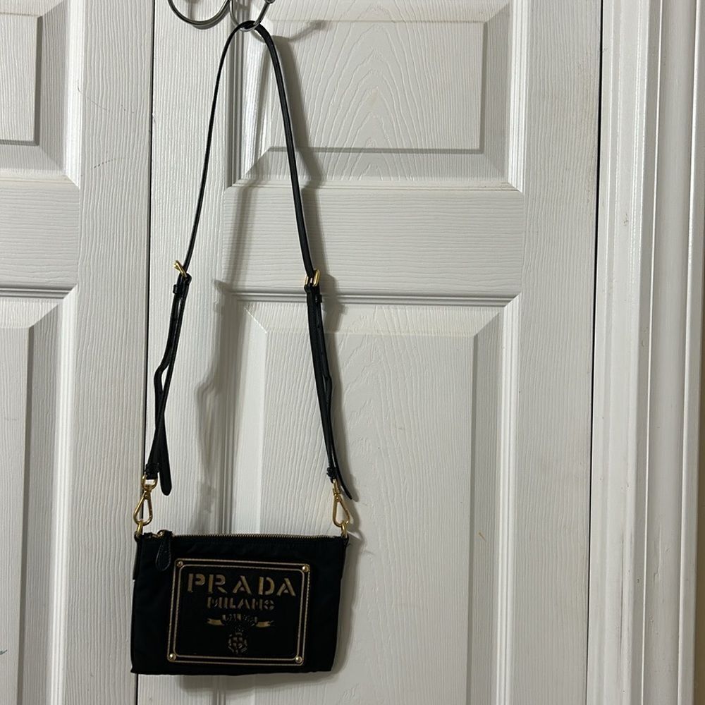 Authentic Black Prada Nylon/Leather Crossbody Bag - Picture 4 of 16